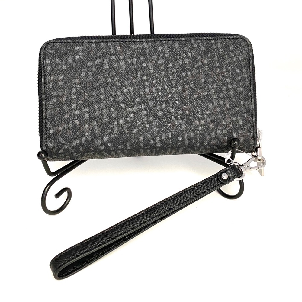 MichaelKors Flat Phone Case Wallet MiniLogo Black - Picture 4 of 7
